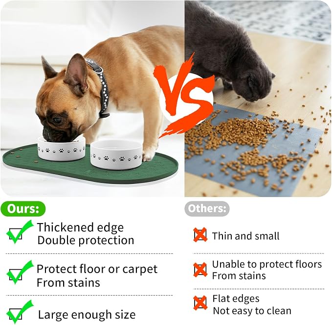 KPWACD Pet Placemat for Dog and Cat, Anti-Slip Waterproof Dogs Feeding Bowl Mat - Image 3