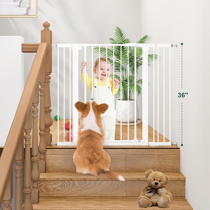 keny 36" Extra Tall Baby Gate for Doorways, Fits Openings 29.7" to 46" Wide - Image 2
