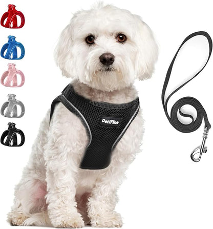 PetiFine Step in Small Dog Harness and Leash Set, Breathable All Weather Air by PetiFine