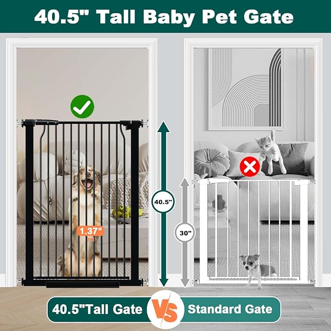Fairy Baby 40.5" Extra Tall Baby Gate No Drill, 54.8"-60.2" Extra Wide Dog Pet - Image 3