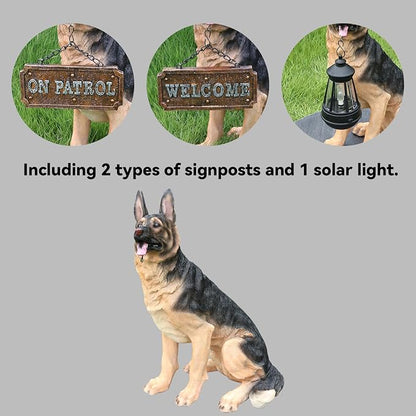 German Shepherd Statue Outdoor Decorations – Dog Statues Outdoor Sitting German - Image 3