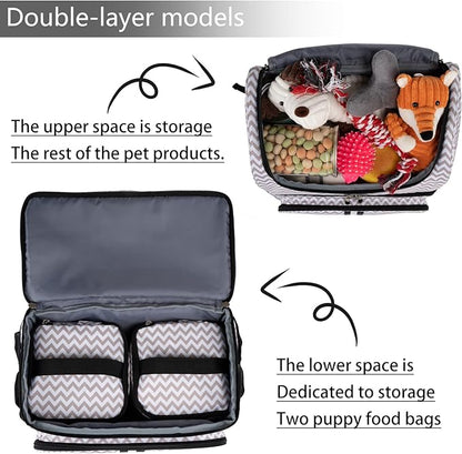 BAGLHER Pet Travel Bag, Double-Layer Pet Supplies Backpack, Pet Travel Backpack - Image 6