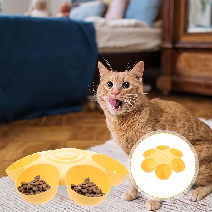 Multipurpose Pet Feeding Bowl 14X14X3.5 Inch Flower Shape Plastic Cat Dog Food - Image 4