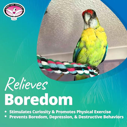 Super Bird Creations SB324 Colorful Cotton Rope Bungee Bird Toy, Medium Bird - Image 7