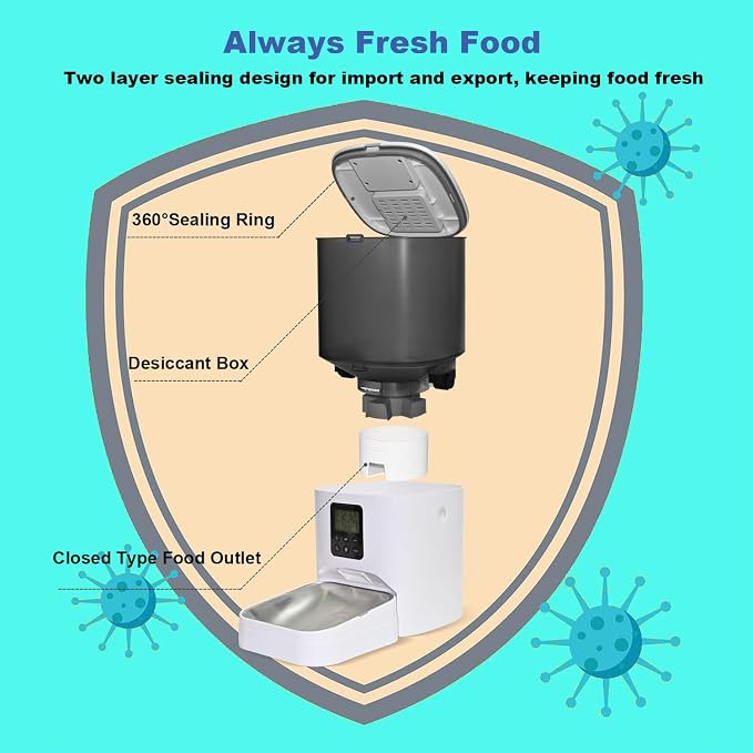 Automatic Cat Feeder, 6L Cat Food Dispenser - Image 4