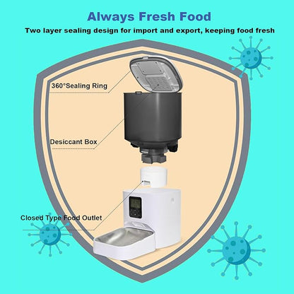 Automatic Cat Feeder, 6L Cat Food Dispenser - Image 4