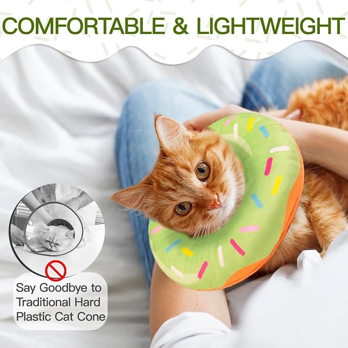 Cat Cone Collar Soft, Cute Cat Donut Collar After Surgery, Adjustable Kitten - Image 4