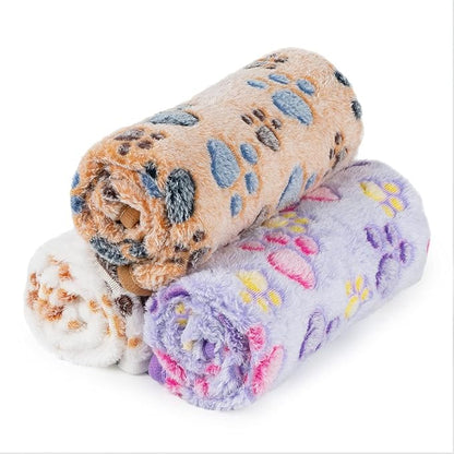 Dono 1 Pack 3 Dog Blankets for Small Dogs, Soft Fluffy Paw Print Pattern Fleece - Image 3