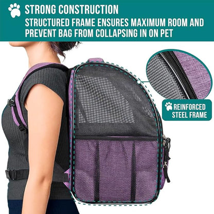 PetAmi Dog Backpack Carrier for Small Large Cat, Ventilated Pet Hiking Backpack - Image 6