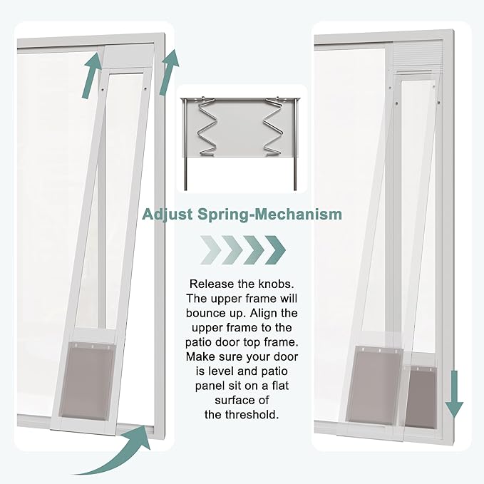 Sliding Glass Pet Door Insert, Easy Install Aluminum Doggy Door - Image 5