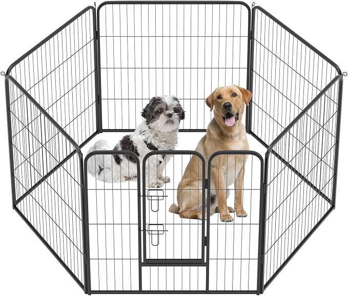 BestPet | Dog Playpen | 32 Inch, 6 Panels | Heavy Duty Metal Pet Exercise Pen | by BestPet