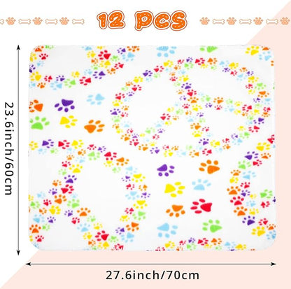 Tatuo 12 Pieces Puppy Blanket for Litter Dog Bulk Summer Throw Blanket Puppy - Image 2