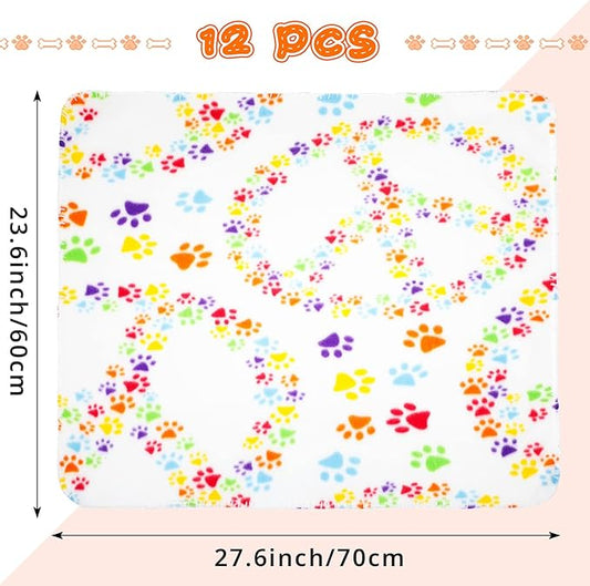 Tatuo 12 Pieces Puppy Blanket for Litter Dog Bulk Summer Throw Blanket Puppy - Image 2