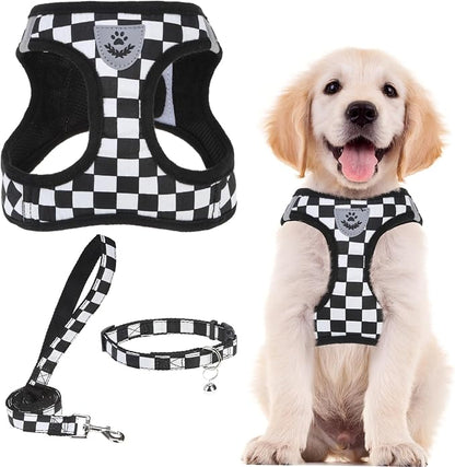 PUPTECK Adjustable Dog Harness Collar and Leash Set Step in No Pull Pet Harness by PUPTECK