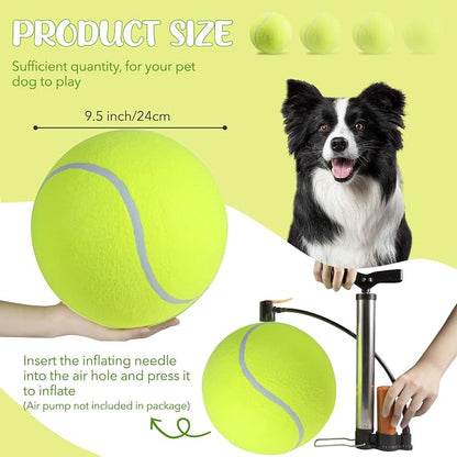susu & wuwu Giant Tennis Ball for Dogs Yellow Big Tennis Ball for Dog Birthday - Image 2