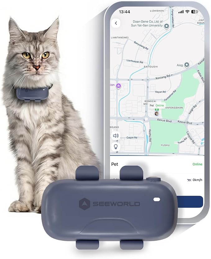 SEEWORLD Cat Tracker Dog Tracking Device by Here-ConnectwhatWeCare