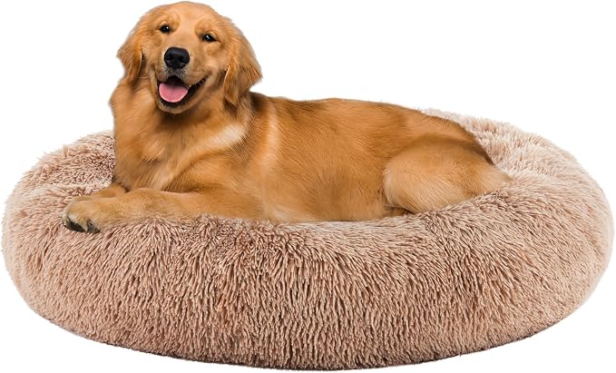 Sweetcrispy Donut Dog Bed, XL Large Round Calming Cat Bed by Sweetcrispy