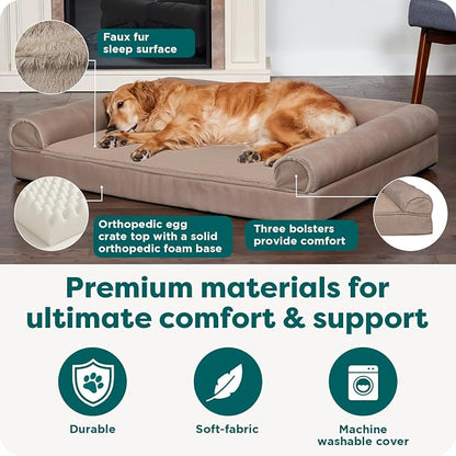 Furhaven Orthopedic Dog Bed for Large Dogs w/ Removable Bolsters & Washable - Image 5