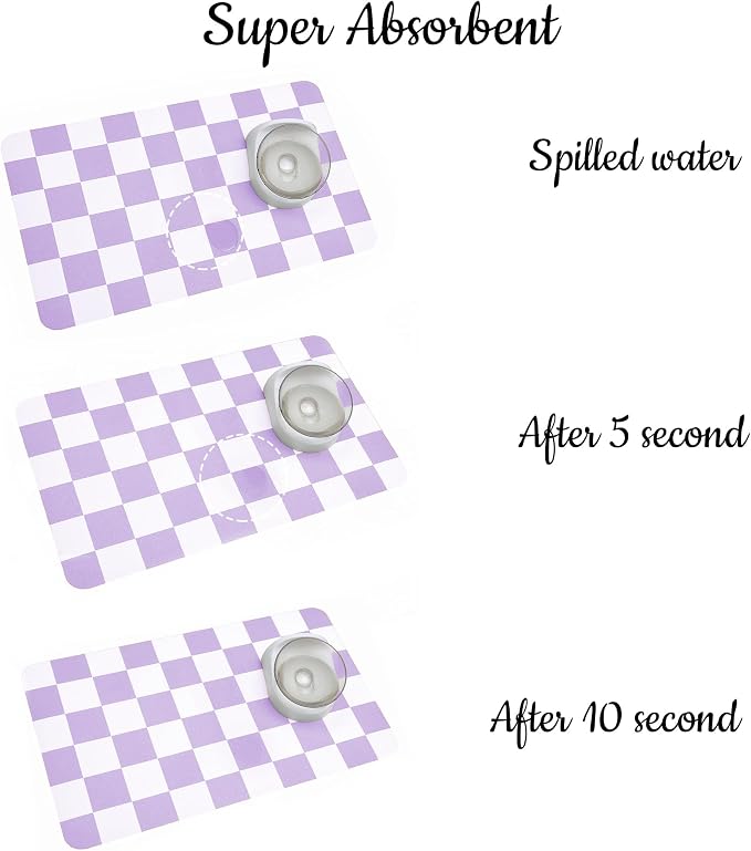 Ralxion Checkered Dog Feeding Mat, Absorbent Mats - Image 3