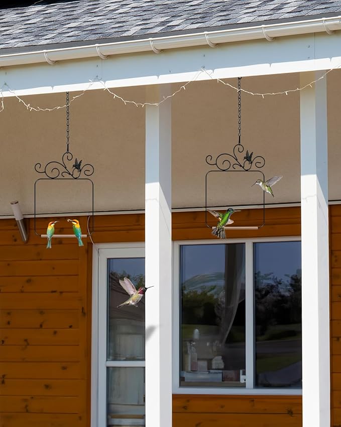 PACETAP Hummingbird Swings and Perches Metal Frame 2 Pack, Wild Bird Swing - Image 6