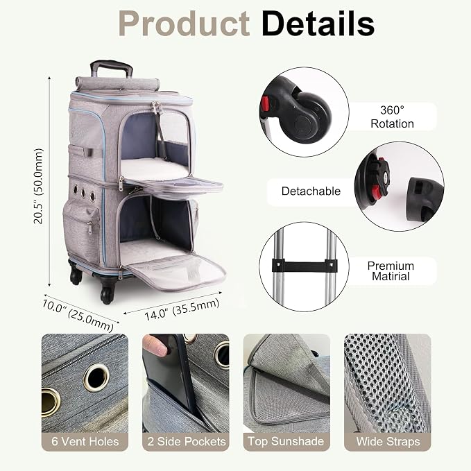 2-in-1 Pet Carrier Backpack for Two Cats or One Dog - Image 2