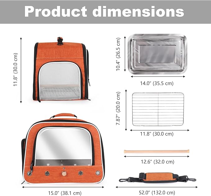 halinfer Large Bird Carrier Cage, Portable Bird Carrying Bag - Image 2