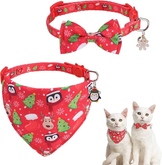 SCENEREAL Christmas Cat Bandana Collar by SCENEREAL