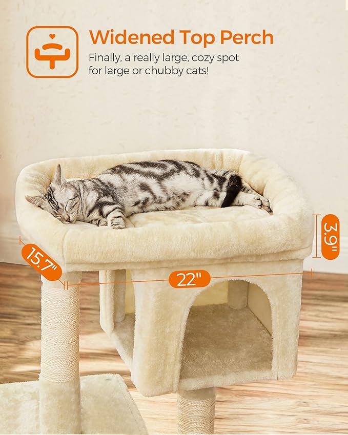Feandrea Cat Tree, 33.1-Inch Cat Tower, Plush Condo - Image 3