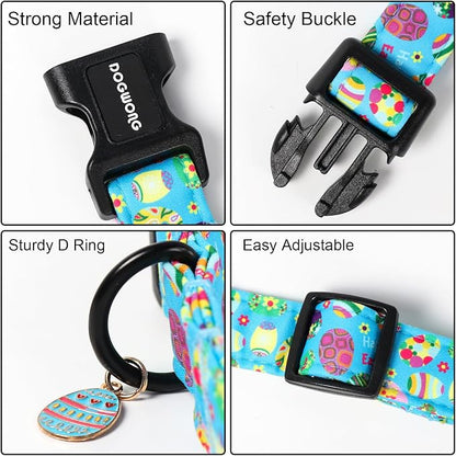 DOGWONG Easter Dog Collar, Cute Easter Egg Pet Collar Durable Holiday Girl Boy - Image 3
