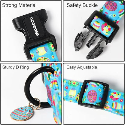 DOGWONG Easter Dog Collar, Cute Easter Egg Pet Collar Durable Holiday Girl Boy - Image 3