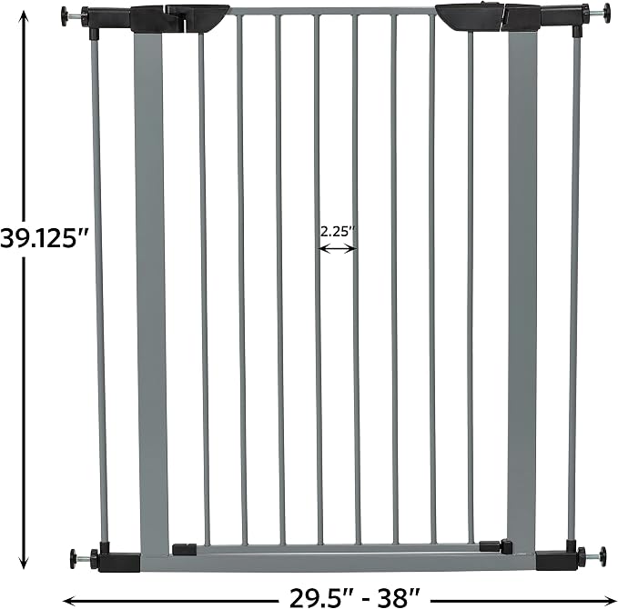 MidWest Homes for Pets 39-Inch High Walk-thru Pressure Mounted Gray Steel Dog - Image 9