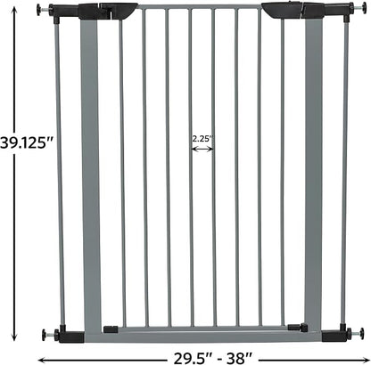 MidWest Homes for Pets 39-Inch High Walk-thru Pressure Mounted Gray Steel Dog - Image 9