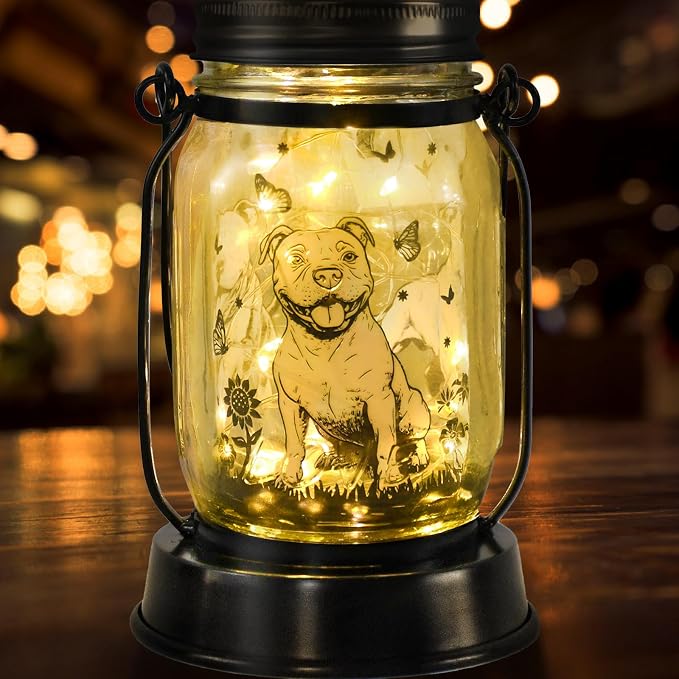Pit Bull Gifts for Women/Men Pit Bull Solar Lanterns Mom Birthday Pibble Dog - Image 9