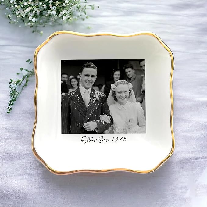 Custom Photo Ring Dish, Personalized Polaroid Picture Trinket Tray, Wedding - Image 3