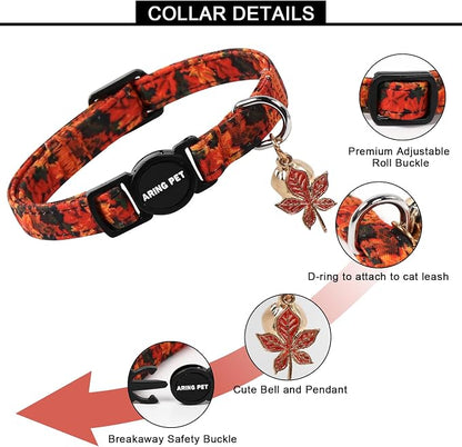 ARING PET 2 Pack Cat Collars, Breakaway Cotton Fall Halloween Kitten Collar - Image 6