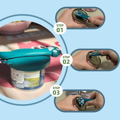 Pet Can Opener & 3 Pcs Cat Food Can Lids | Universal BPA Free Silicone Covers & - Image 4