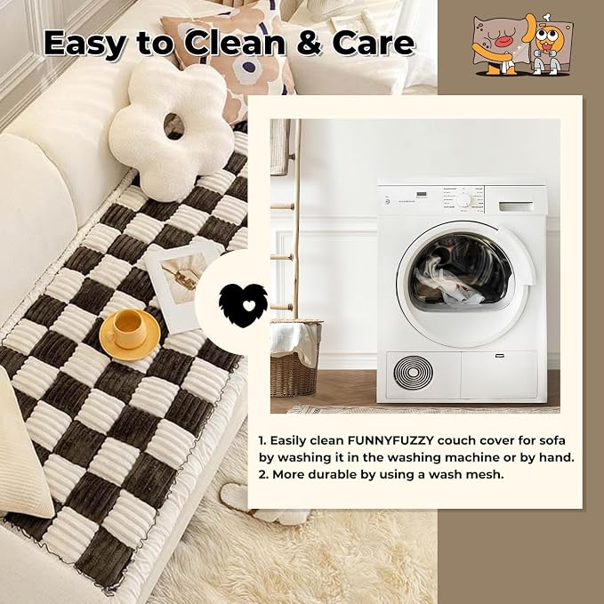 FUNNY FUZZY Pet Couch Covers for Sofa, Couch Covers for Dogs Washable Dog Couch - Image 6