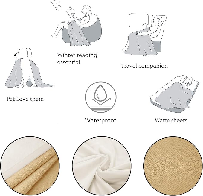 Ameritex Pet Bed Blanket Reversible 100% Waterproof Velvet Super Soft - Image 5