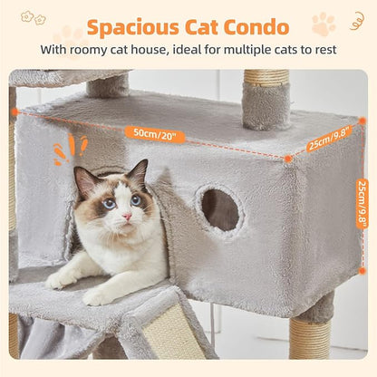 Taoqimiao Cat Tree 57.5-Inch, Cat Tower - Image 5