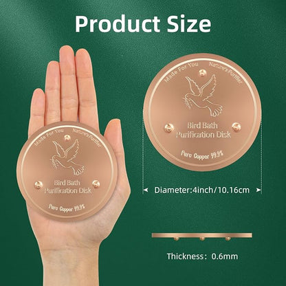 Bird Bath Copper Disk, Pure Copper Bird Bath Purification Disc, Save Cleaning - Image 2