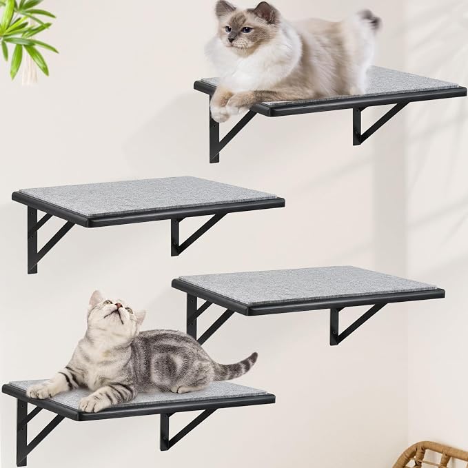 Cat Wall Shelves Set of 4, Purrfect Cat Furniture Set by GADKE