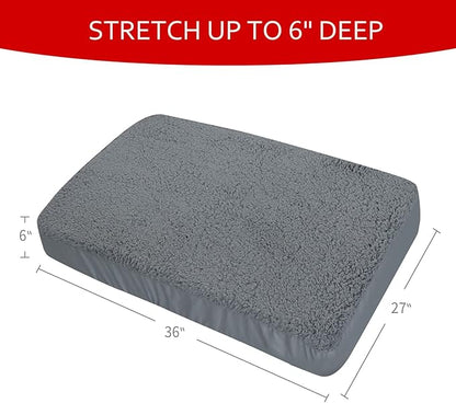 Dog Bed Covers Soft Plush Replacement Washable, Waterproof Pet Bed Liner Grey - Image 6
