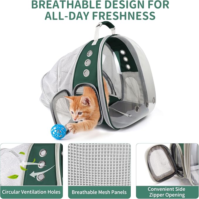 Cat Backpack Carrier, Back Expandable Pet Backpack - Image 4