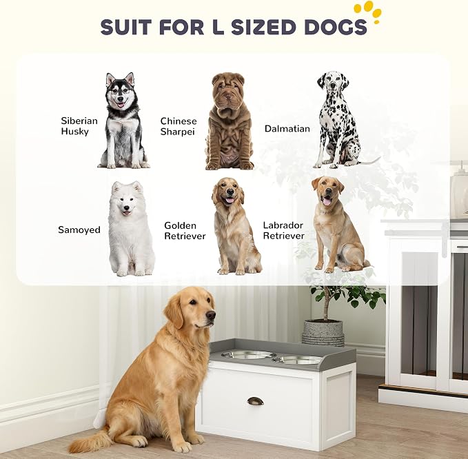 PawHut Large Elevated Dog Bowls - Image 6