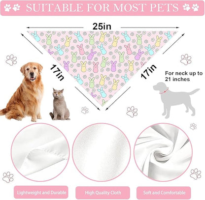 Easter Dog Bandana, 2 Pack Adjustable Holiday Party Pets Rabbit Easter Egg - Image 5