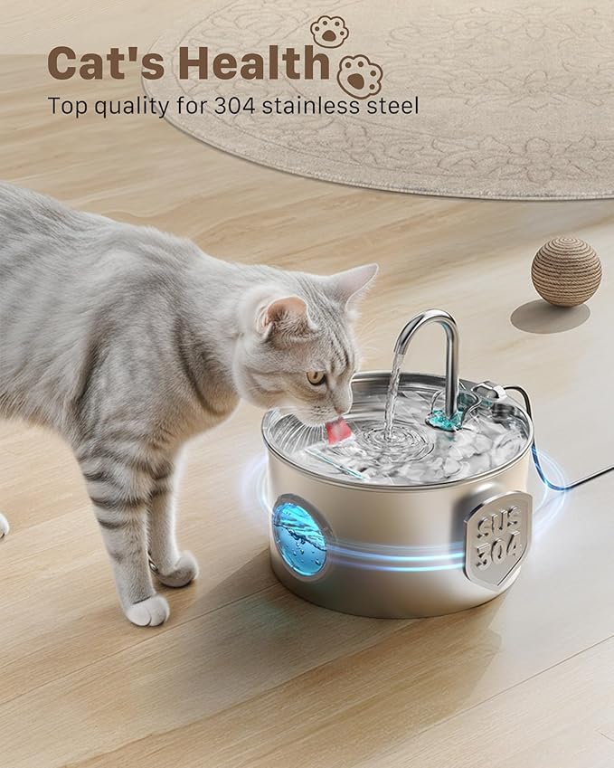Cat Water Fountain Stainless Steel: Cat Fountain - Image 2