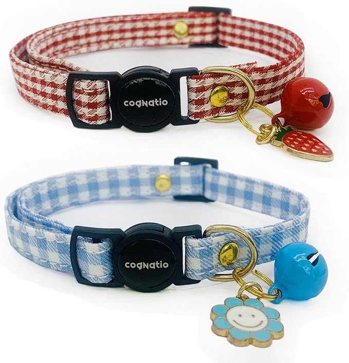 2 Pack Cotton Breakaway cat Collars by Cognatio