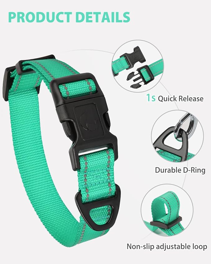 Joytale Large Dog Collar, Reflective and Adjustable Nylon Pet Collar - Image 4