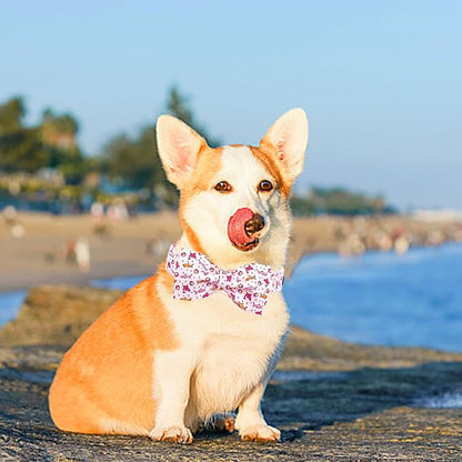Lionheart glory Dog Collar Shark Print Dogs Bow Collar Adjustable Soft Pink Dog - Image 6