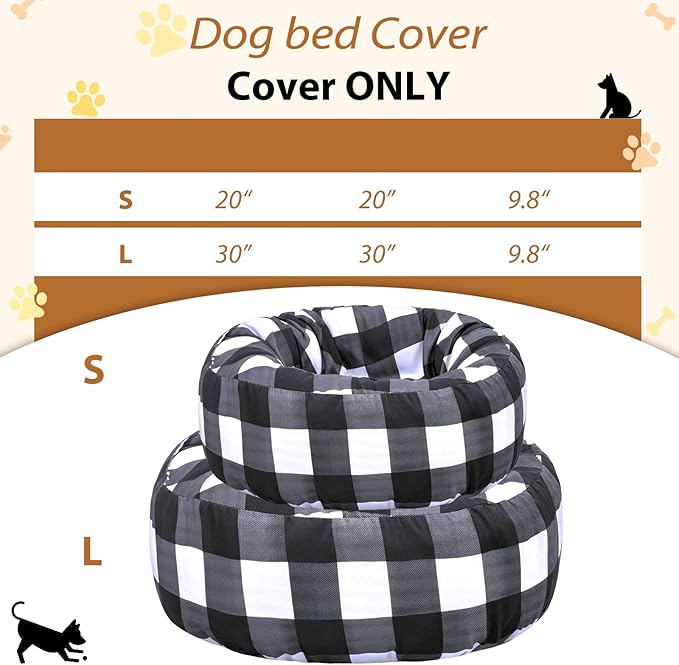 Round Dog Bed Cover Washable Elastic Edged Pet Bed Protector - Image 4